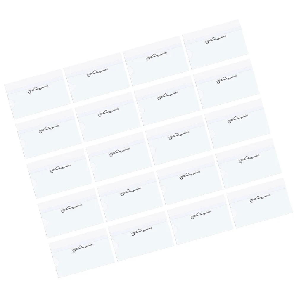 

1 set Plastic Tags Pin Sleeve Clear For Id Card Credit Card Badge Protector Multi-Functional Horizontal Id Holder Pvc Name Tag