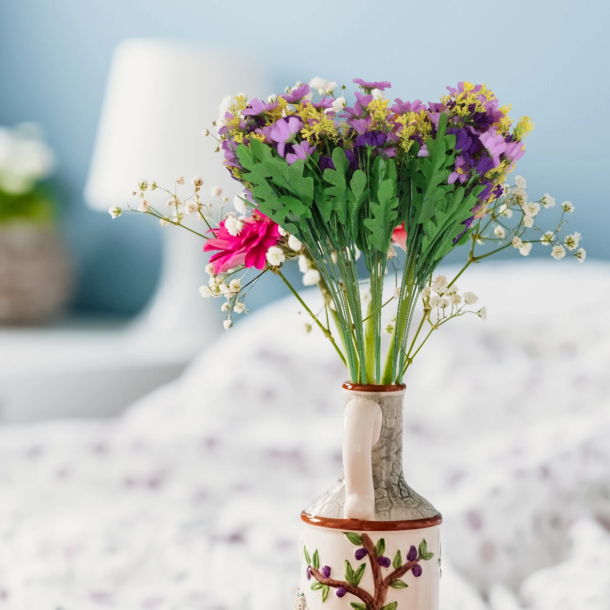 

5pcs Artificial Bouquet Silk Daisy Flowers Simulation Wedding Decorations Home Bedroom Garden Balcony Office Party Long Lasting