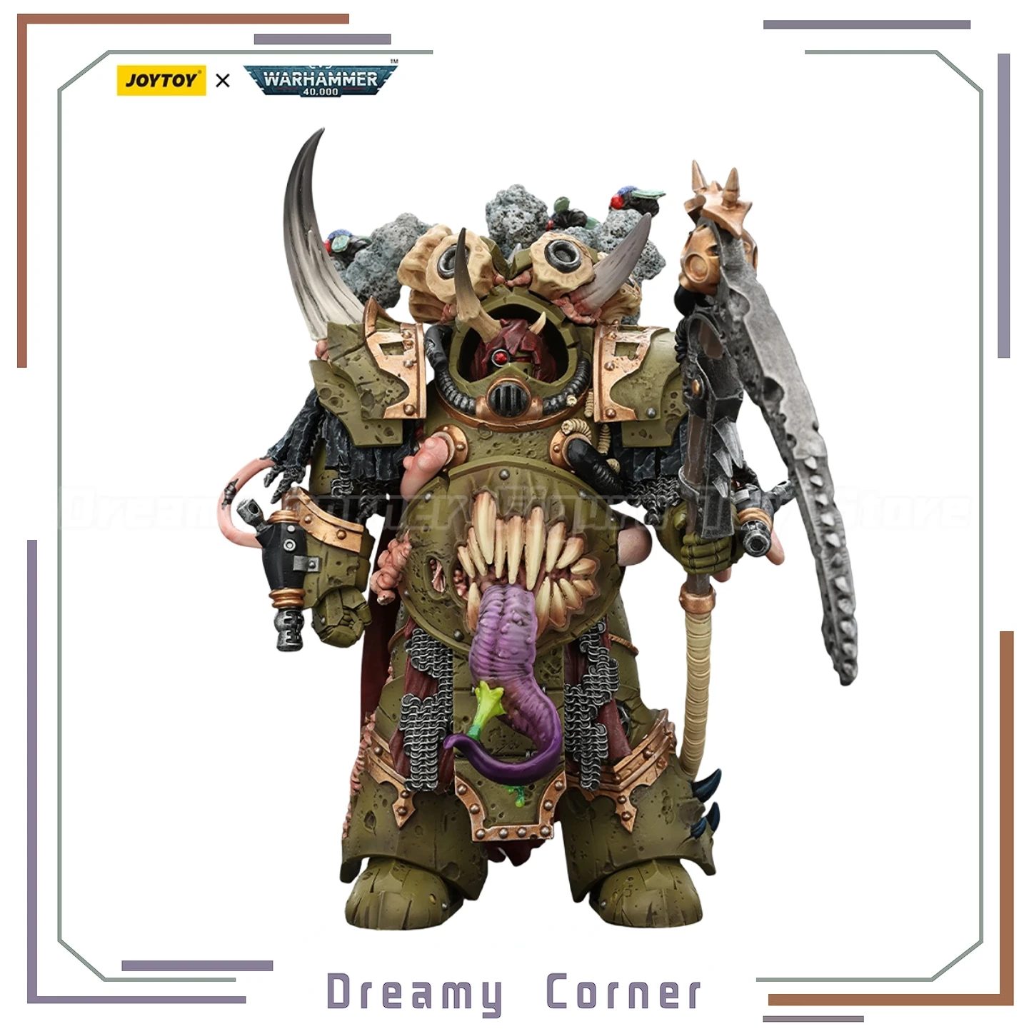 

【In Stock】JOYTOY Warhammer 40K Death Guard Deathshroud Terminator Champion with Manreaper 1/18 Action Figure Model Collection