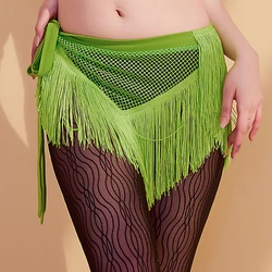 Falda triangular de lentejuelas para danza del vientre, bufanda de cadera con borla larga, trajes de Festival, accesorios de ropa de baile, cinturón de baile para mujer