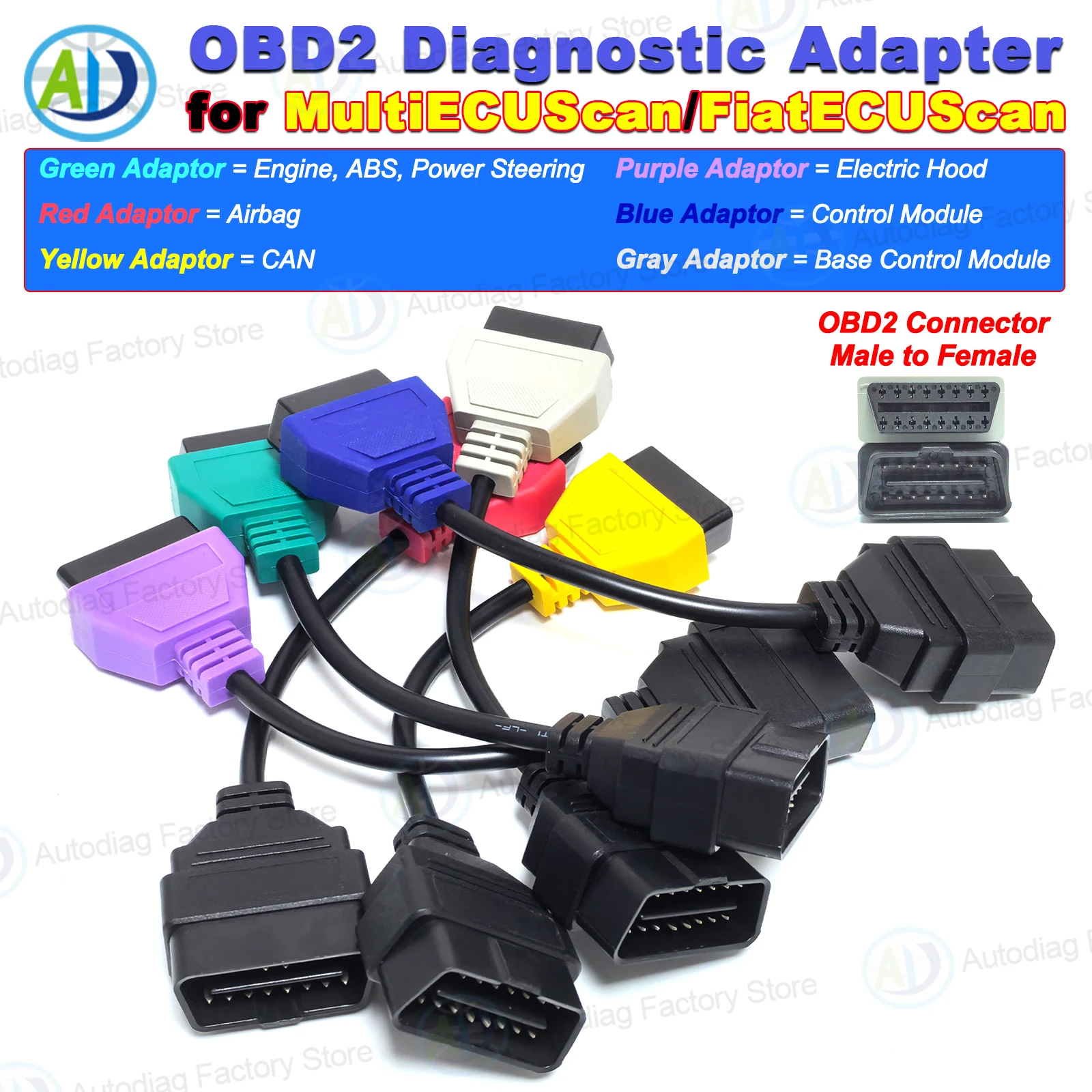 

OBDII Extension Cable For FiatECUScan/Multiecuscan 16 Pin OBDII Diagnostic Adapter For Fiat/Alfa Romeo/Lancia Diagnostic Cables