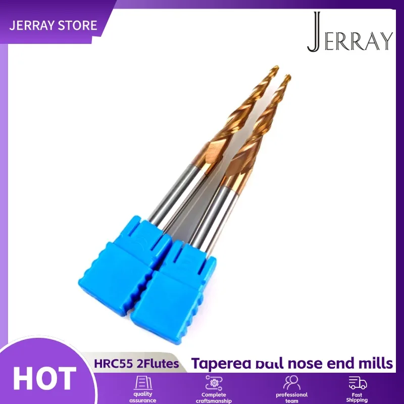 D3.175 4 6 6.35 8mm  Tungsten solid carbide Tapered Ball Nose EndMills Milling cutter HRC55 cnc end mill router bits
