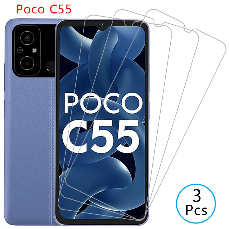 protective tempered glass for xiaomi poco c55 screen protector pococ55 poc pco c 55 55c phone film glas xiomi xaomi xiami xioami