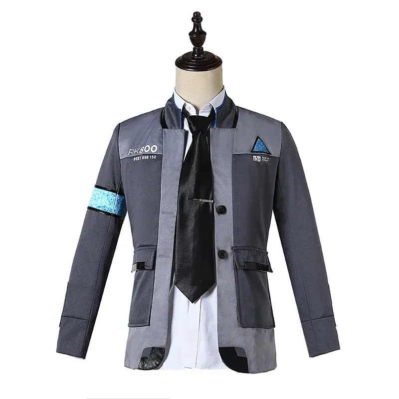 Spiel Detroit wird menschlich Cosplay Kostüm Connor Cosplay Uniform Männer Jacke weißes Hemd Krawatte rk800 Mantel Kostüm komplettes Set