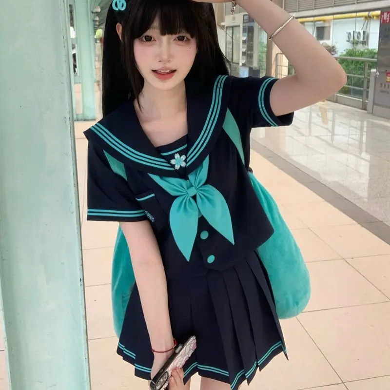 

JK Uniform Sailor Suit Genuine Japanese Style School Girl Summer Middle Service Set