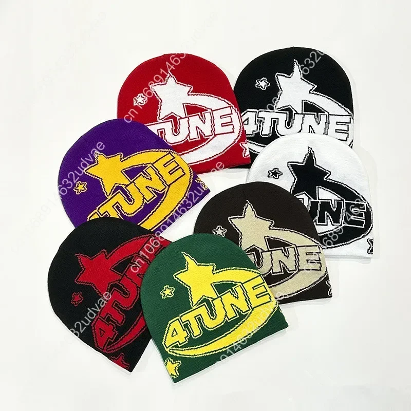 

Men Women Knitted Hat 4TUNE Letter Pattern Printing Ski Warm Beanie Outdoor Leisure Hip-hop Fashionable Unisex Pullover Hat