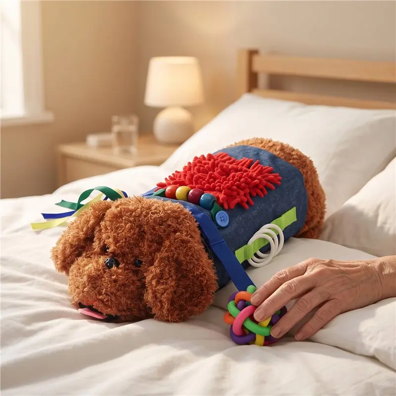Reliable Quality Premium For Seniors Dementia Activities Fidget Sensory Dog Blanket For Elderly Engaging Sensory Items(Pup)