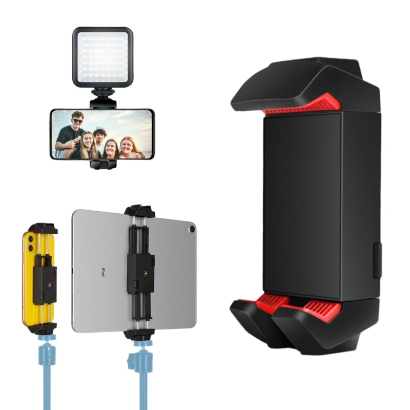 Telefon- und Tablet-Halterung Universelle Multifunktionale Handyhalterung Stativ 1/4 Zoll Schraubenlöcher für iPhone iPad 2,6-8,8 Zoll Verlängerungsclip
