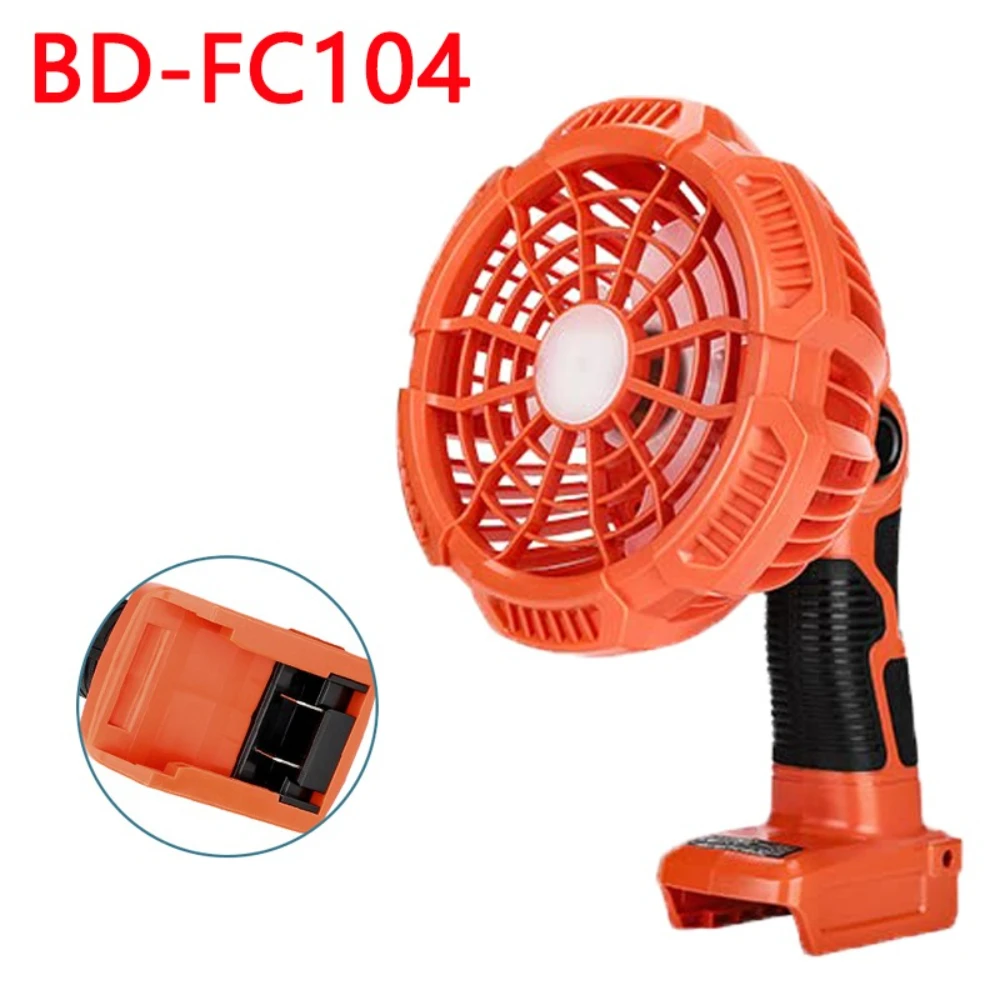 

Rechargeable Camping Fan for Black & Decker 20V Batteries Portable Outdoor Fan with Remote Control Unit, USB-A Port, LED Lights