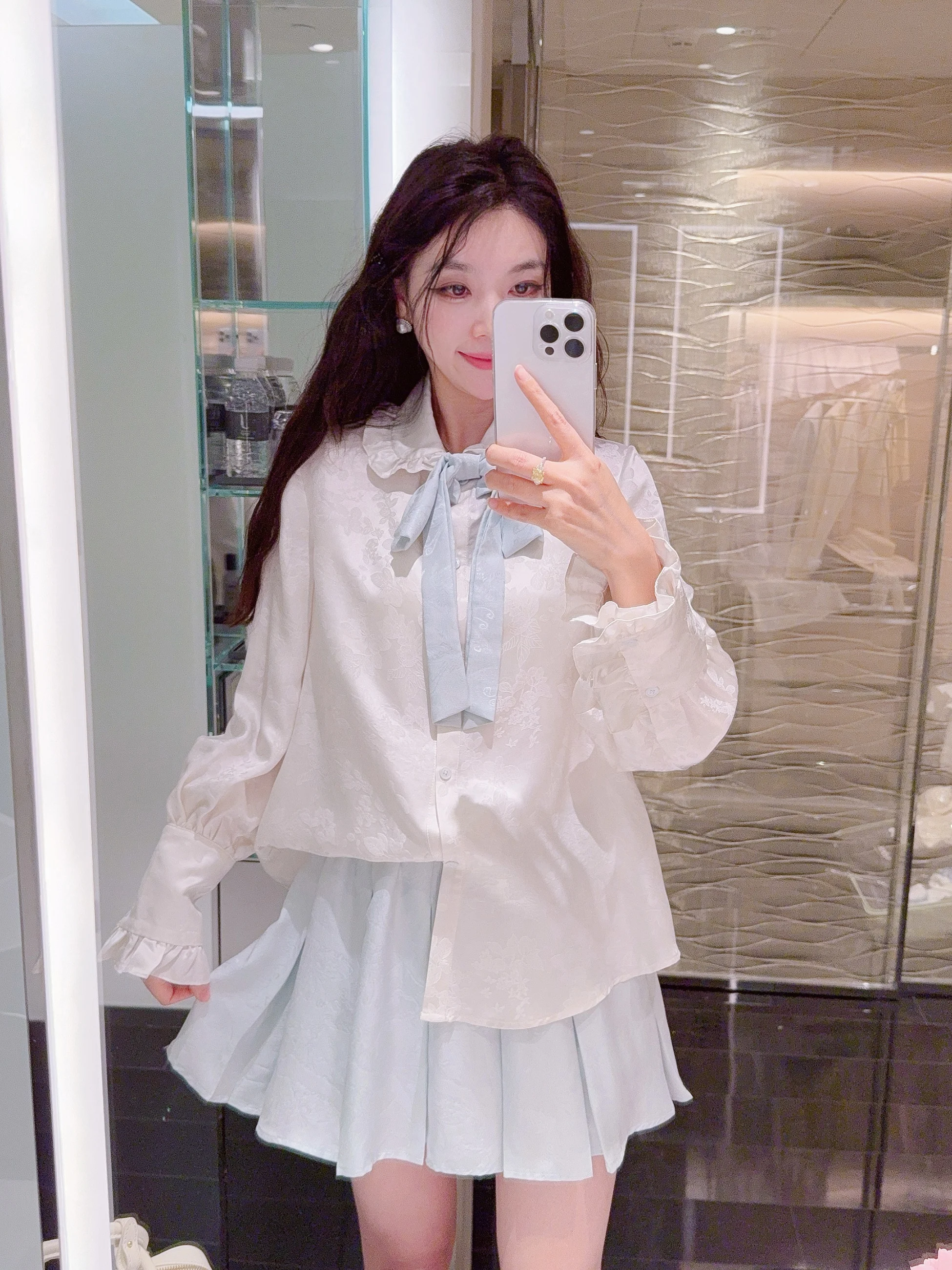 

MissLuxury Perfectism: Новая шелковая блузка для женщин на раннюю осень с длинным рукавом и узлом, универсальный базовый топ, приятный к коже, дышащий