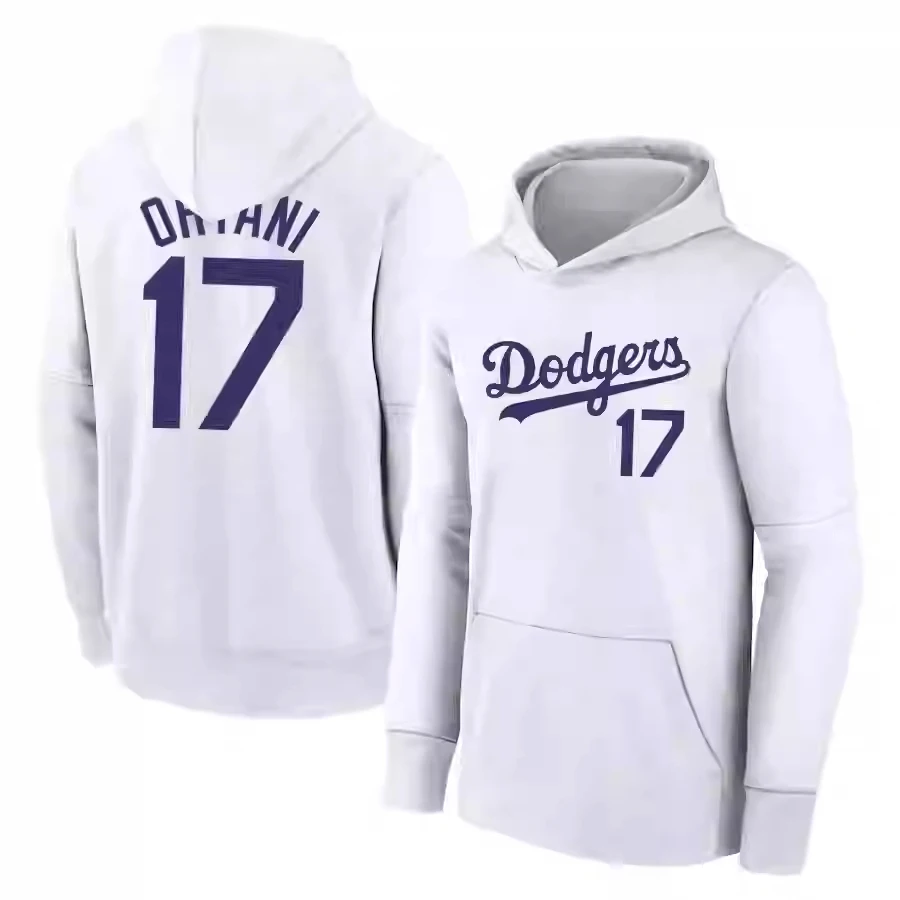 Women's Hoodies Sports Style Cool Sweatshirt Oversized Couple Hoodie Pure Cotton High-Quality Dodgers No. 17 Printed Fans Hoody