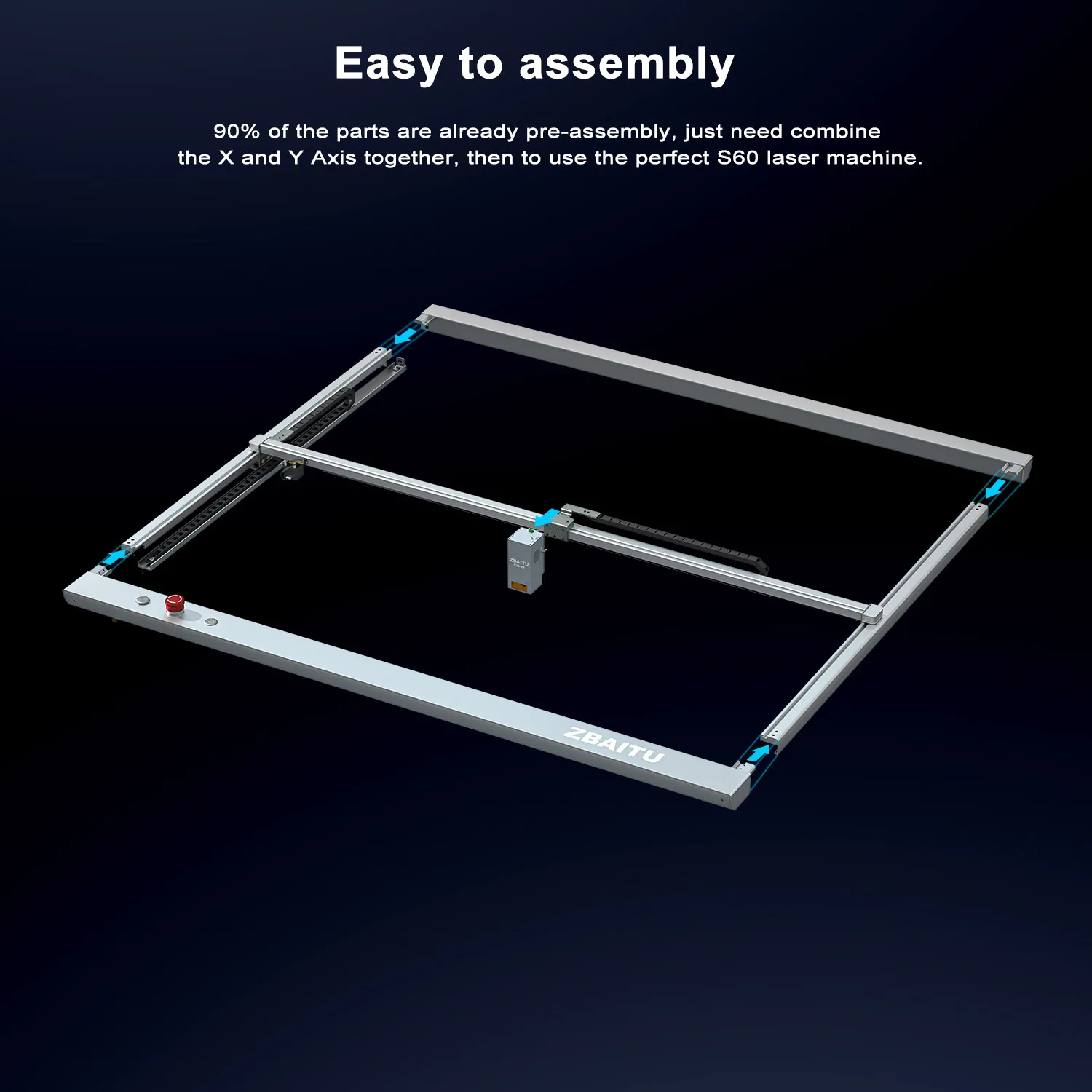 ZBAITU S60 80x60cm taglierina per incisore per legno 160W macchina Laser effetto Co2, strumento per lavorazione del legno da taglio per incisione