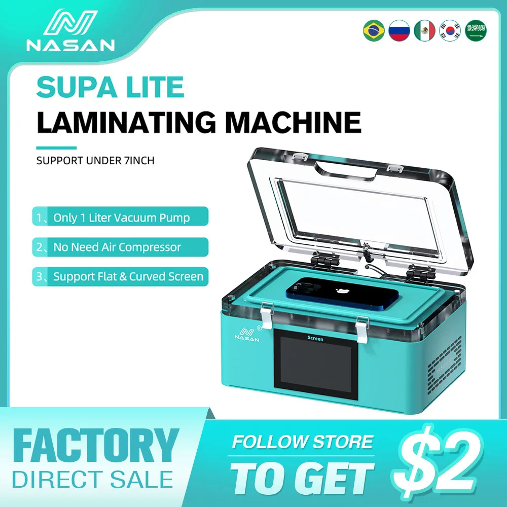 

NASAN Supa Lite LCD Vacuum Laminator Machine Air Bag Lamination for iPhone iPad Screen Laminating LCD Screen Refurbishment Tools