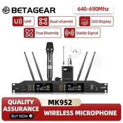 Betagear Long Distance Wireless Microphone 600M Receiving Stage Performance Microfone UHF 600Mhz School Stadium Church Concert