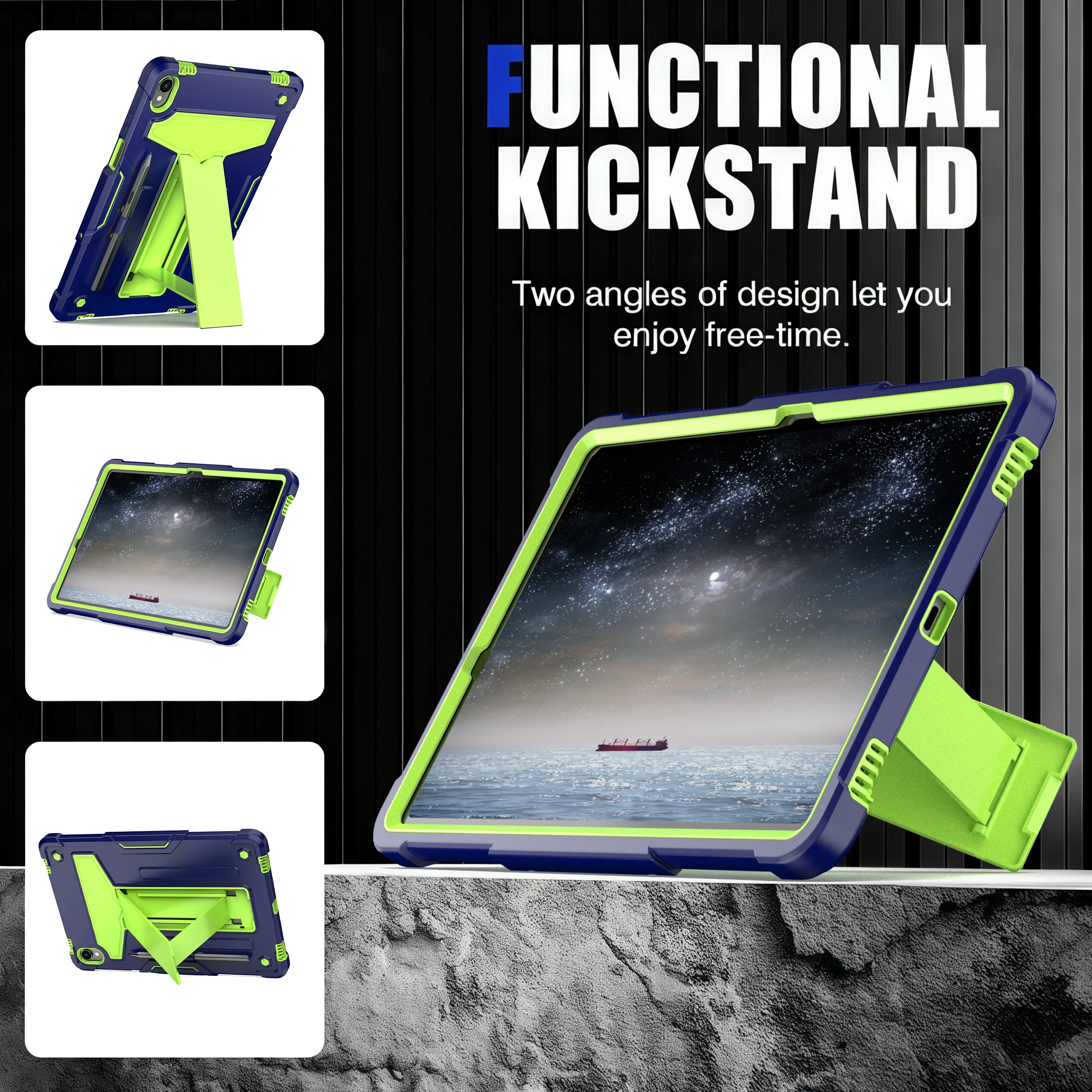 

Rugged Kickstand Case For Samsung Galaxy Tab S11 2025 11 inch Model SM-X730 SM-X736 SM-X736B Heavy Duty Cover Shockproof Shell
