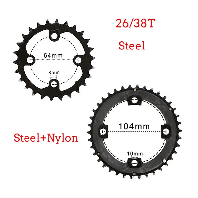 FMFXTR Mtb Crankset 104bcd 64bcd Bicycle Crankset 2*10S 3*10S 24/26/32/38/42T Bike Chainring Square Hole Crank Bike Part