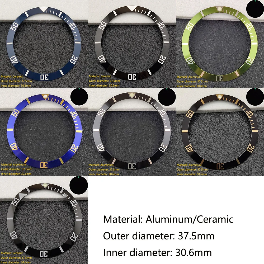 37.5mm watch ceramic/aluminum bezel accessories suitable for 40mm men\'s watch case modification bezel accessories