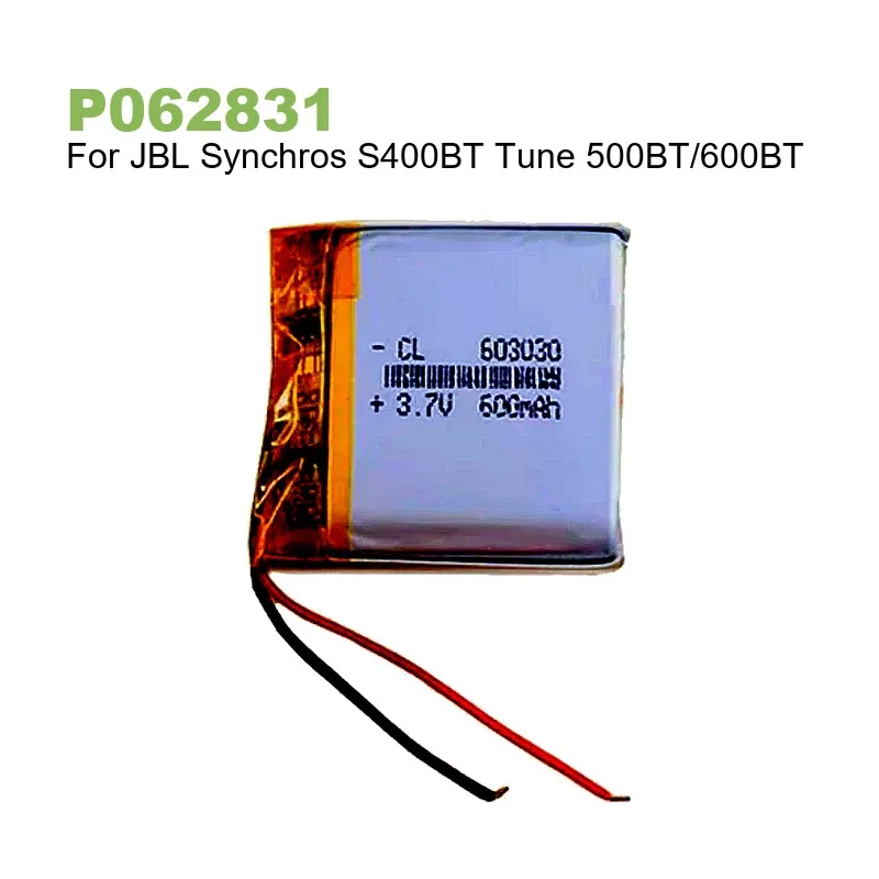 بطارية بديلة لسماعات الرأس اللاسلكية JBL Synchros S400BT Tune 500BT/600BT P062831 سعة كاملة 600 مللي أمبير في الساعة #2