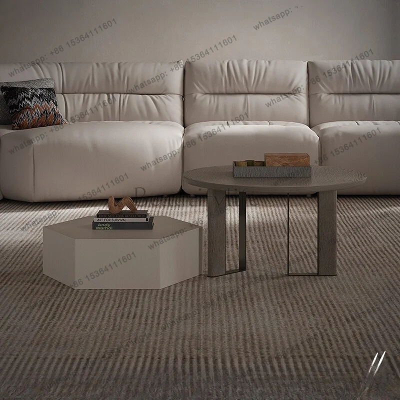 Solid Wood Living Room Home Modern Simple Light Luxury Irregular Size Combination Coffee Table High-End Artistic Sense Factory D