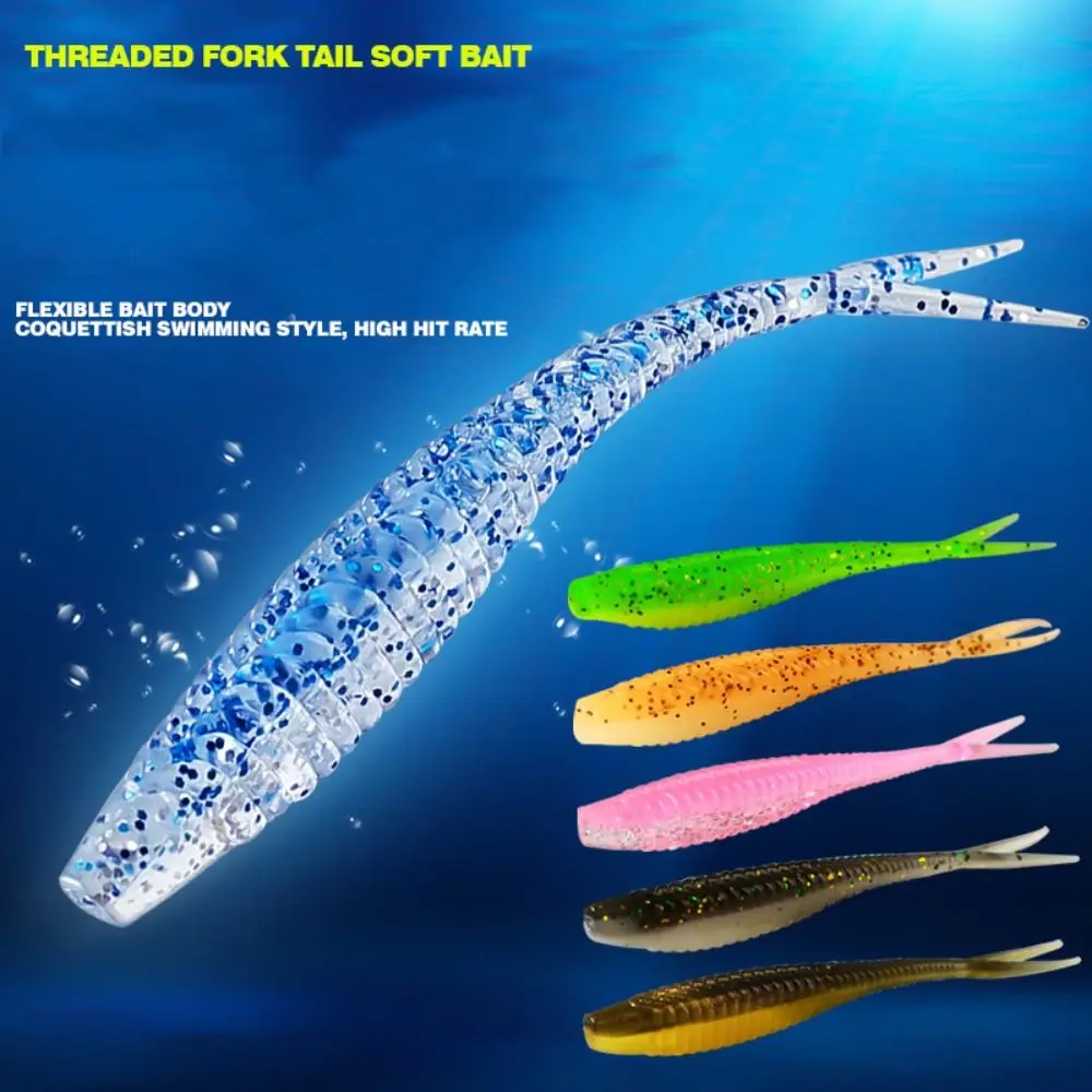 

10PCS Fishing Tackle PVC Fishing Soft Lures 6cm 5 Colors Artificial Lures Fishing Jig Lure Outdoor