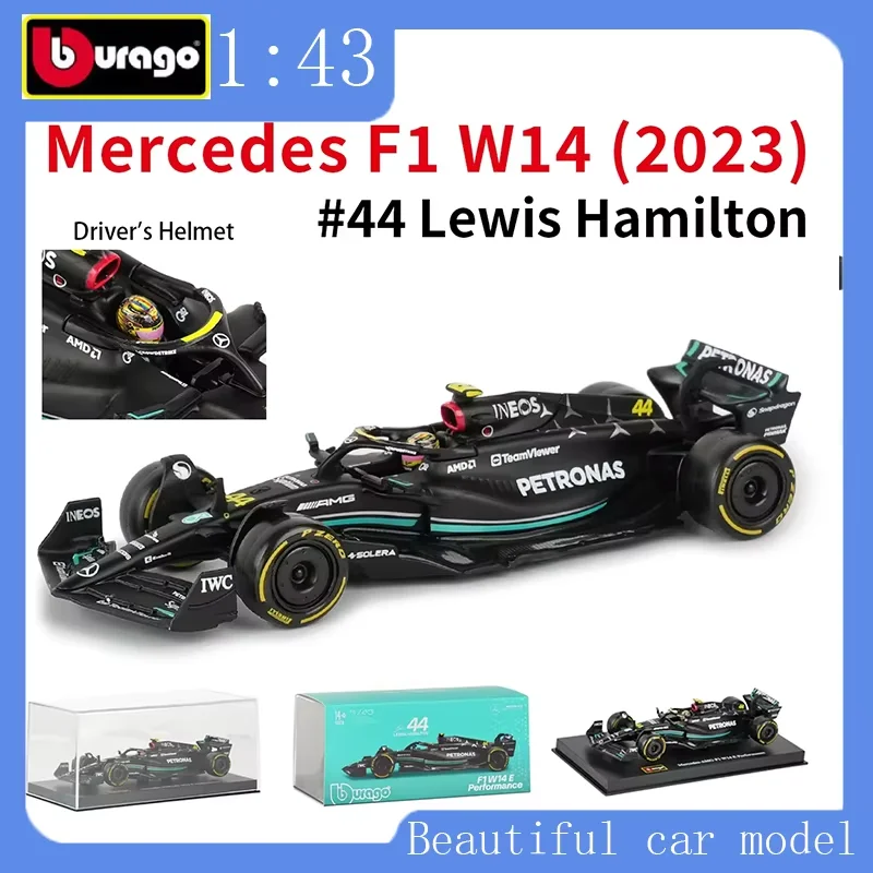 

Bburago 1:43 Mercedes-Benz W14 Formula Model F1 Alloy Car Mercedes 2023 Hamilton Car Model
