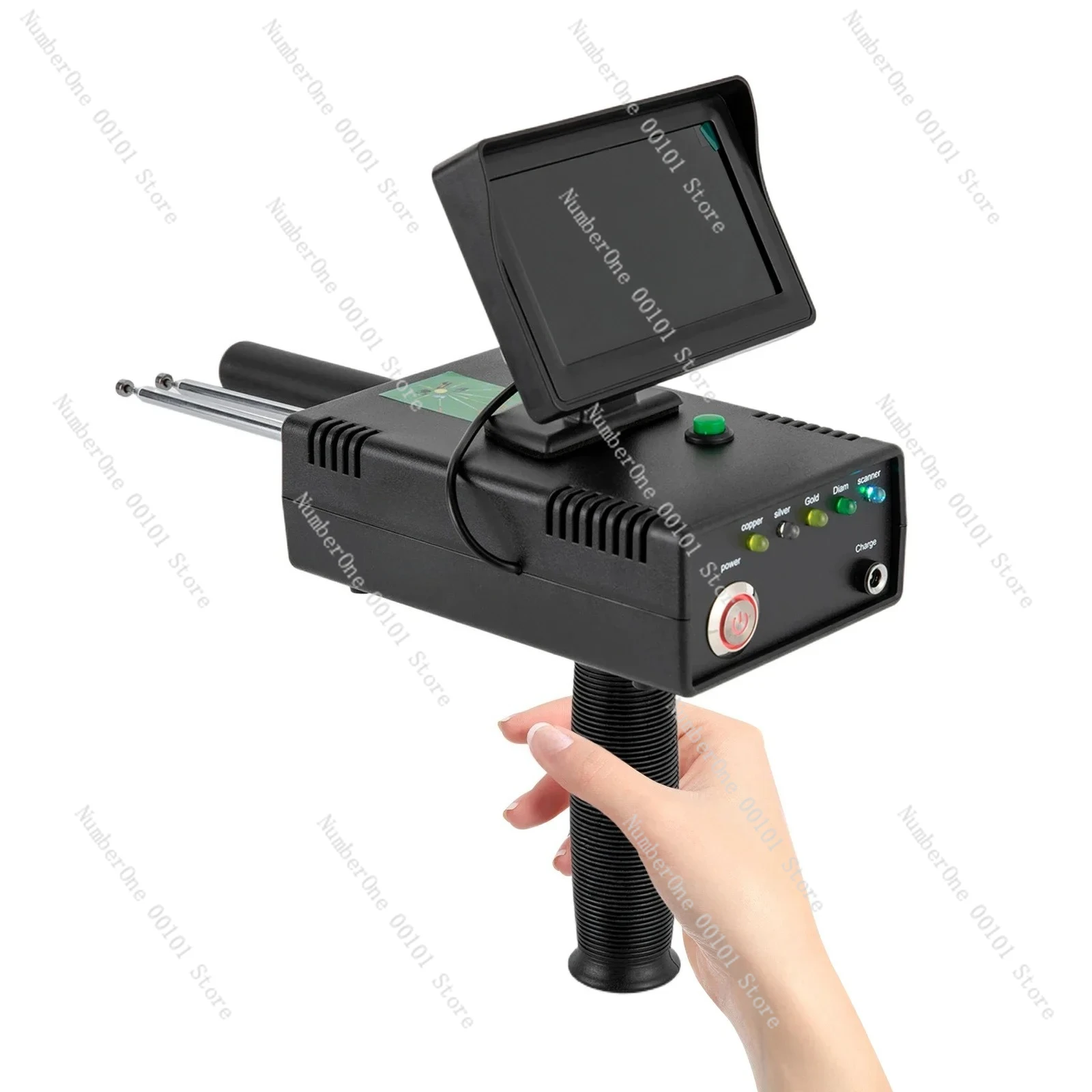 

Metal Detector Long Range 3D Gold Silver Gem Diamond Metalldetektor W/LED Display For Treasure Hunter 0-1200M