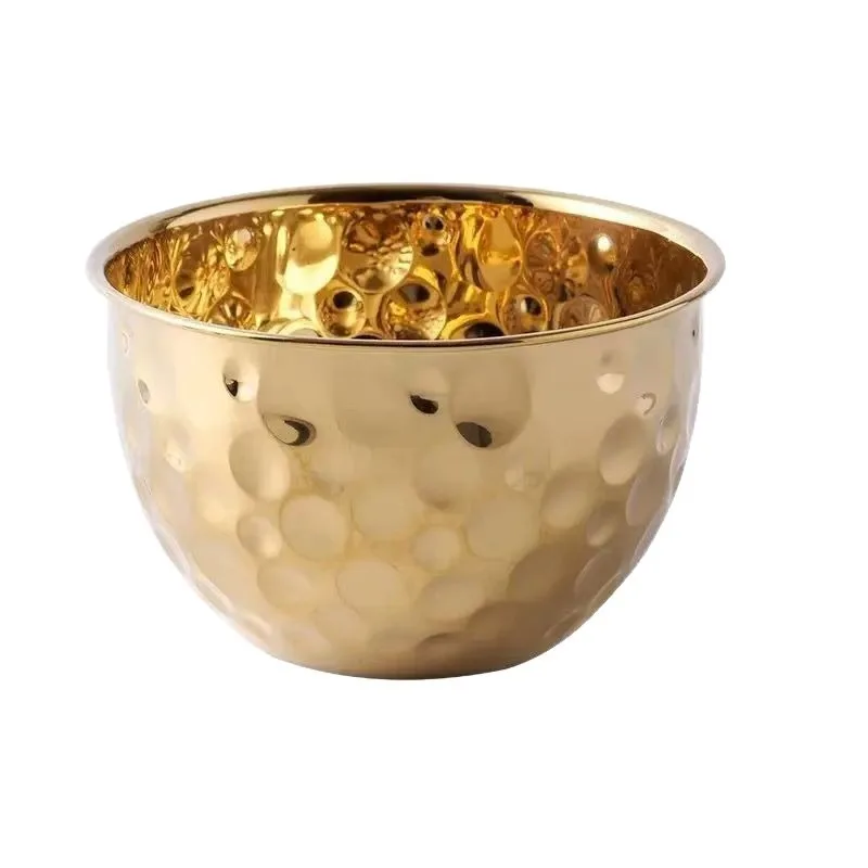 Stainless Steel Hammered Salad Bowl, Deepened Multi-use Bowl for Fruit, Cold Noodle, Egg Beating, Snack & Kitchen Prep