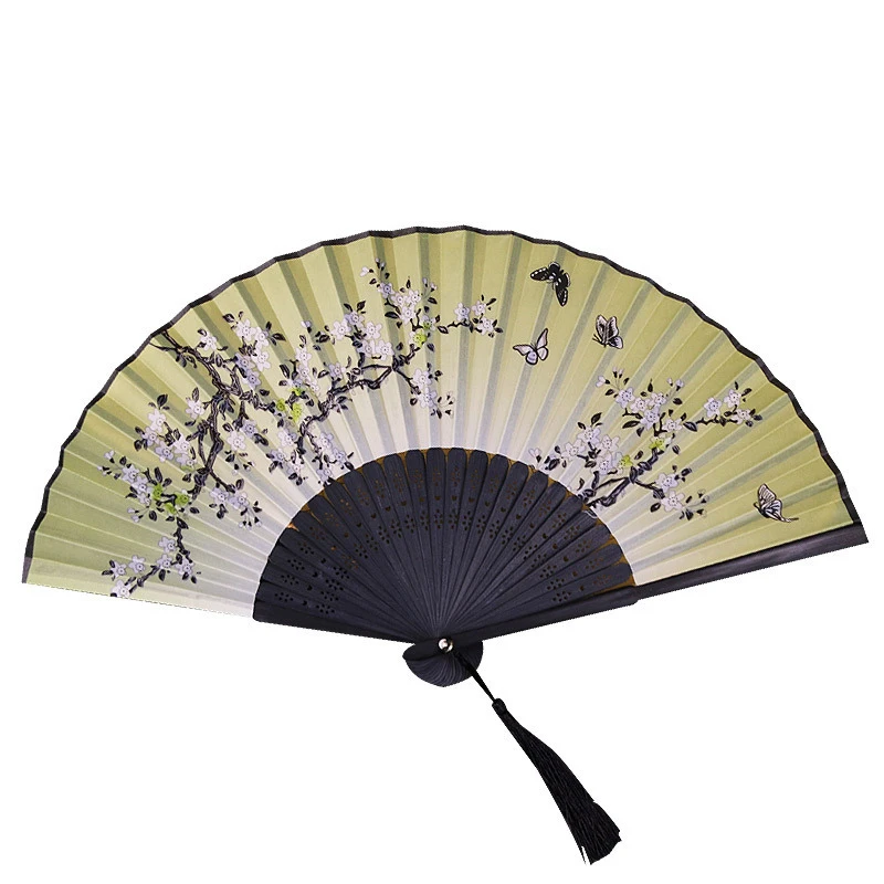 1PC Vintage Style Chinese Fan Craft Gift Hand Fan Wedding Dance Party Favor Tassel Folding Fan Girl Women Photo Props Home Decor images - 6