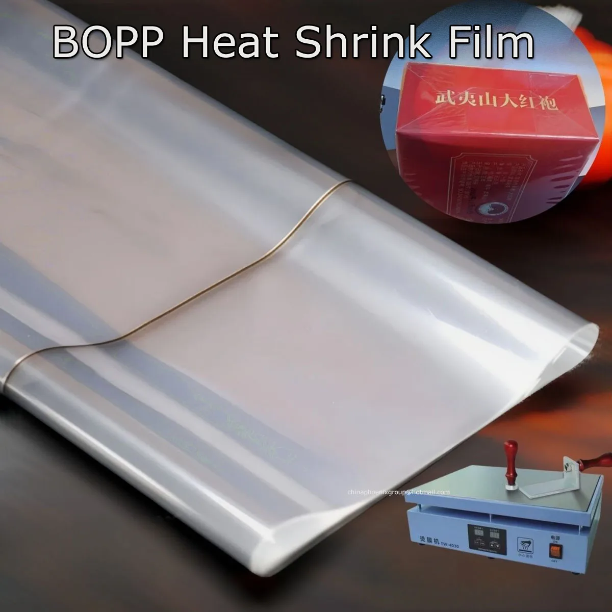

Special Gold Transparent BOPP Heat Shrink Film For Tea Gift Boxes Cosmetic Packaging Cigarette Wrapping Metal Cans 16X21cm