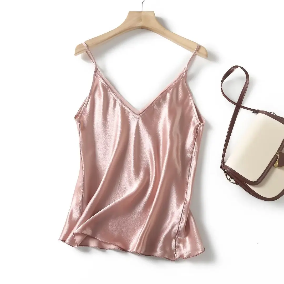 2025 été Camisole mince gilet Sexy femmes sans manches col en v gris t-shirt débardeurs femme solide hauts Y2k