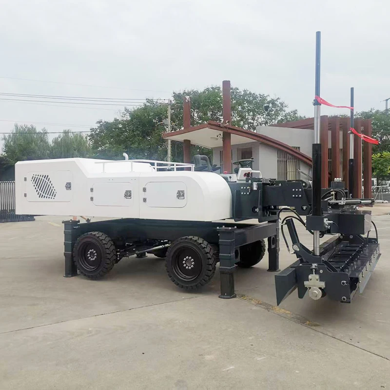 Concrete Laser Screed Machine Ride On Automatic Laser Guided Parking Garage Floor Large Area Concrete Slab Leveling Customized