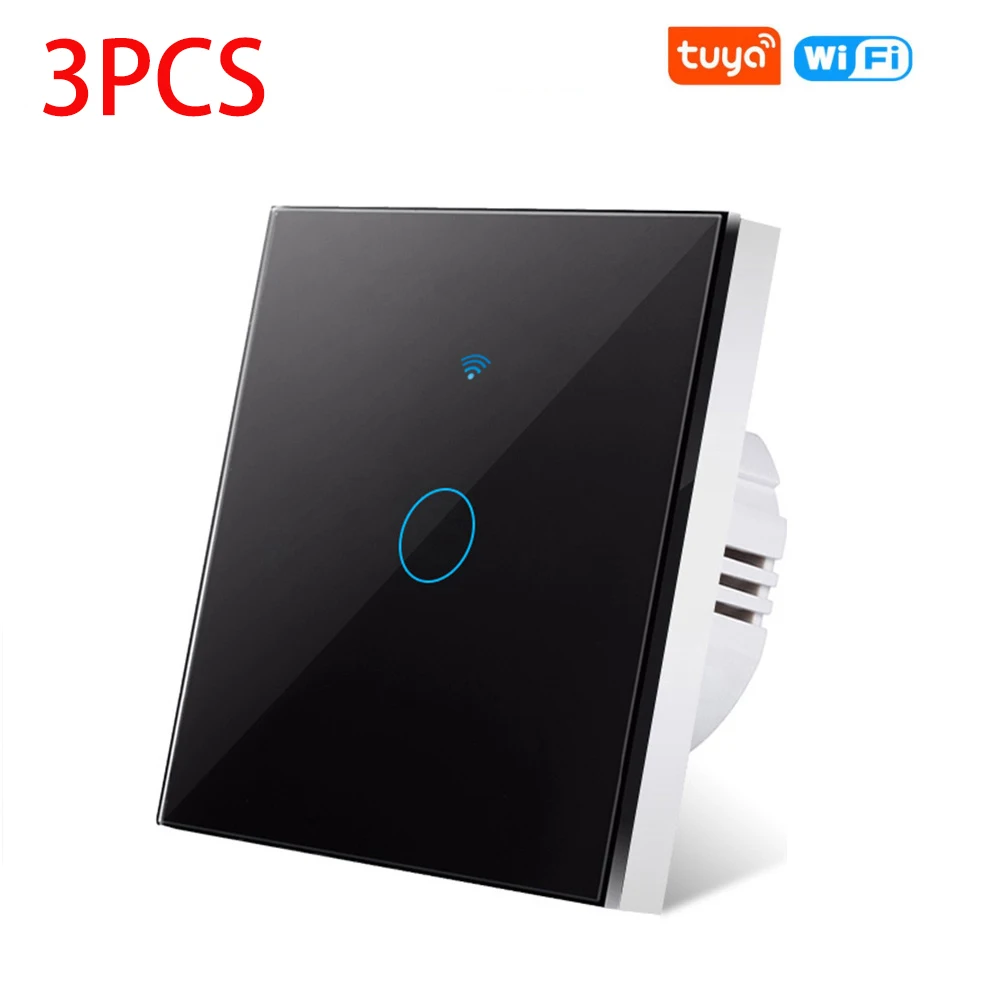 AXUS EU WLAN Smart Touch-Lichtschalter RF433 Ohne Neutralleiter Kompatibel mit Tuya Smart Life App-Steuerung Unterstützt Alexa Google Home