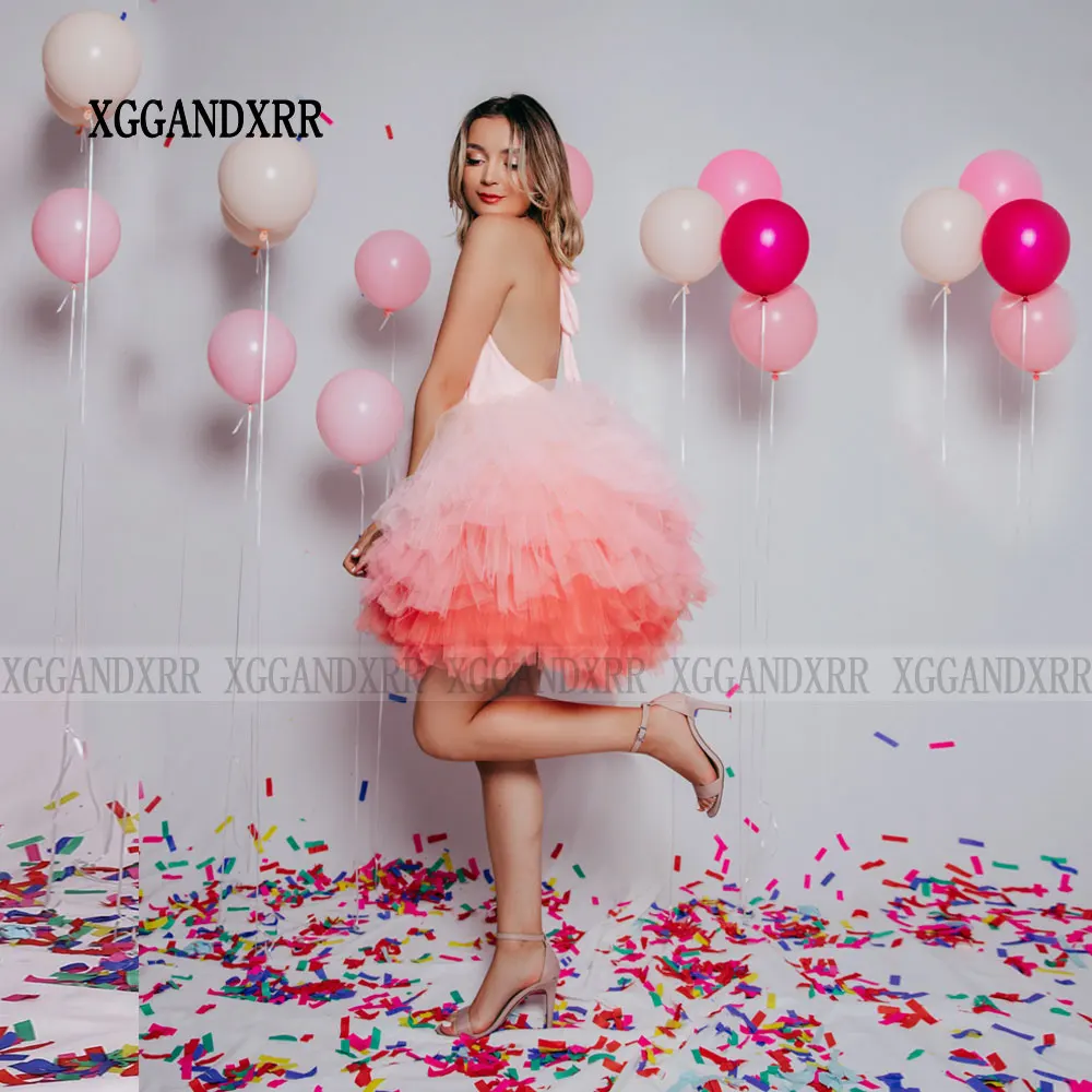 Colorful Short Prom Dress 2024 Layers Puffy Skirt Mini Evening Party Gown Sweetheart Cocktail Sweet 15 16 Birthday Party Holiday