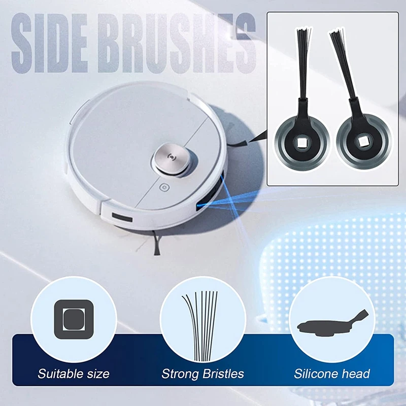 Paquete de 16 cepillos laterales RVSBK950 para Robot Shark ION de techebook, compatibles con Shark Robot R85 RV850 aspiradoras