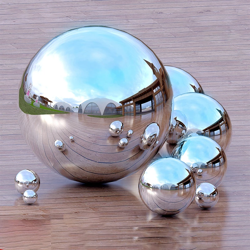 1Pcs Diameter 19mm-200mm Thick 1.2mm 304 Stainless Steel Silver Mirror Hollow Ball for Home Hotel