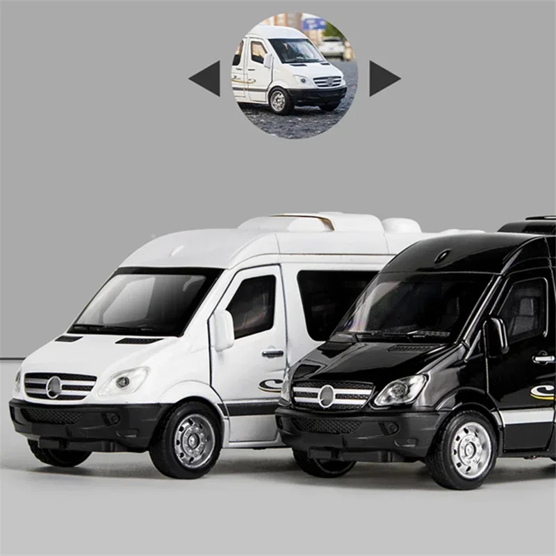 1:32 Sprinter MPV Alloy Car Model Diecasts Metal Toy Bus Car Model Sound and Light High Simulation Collection Kids Toys Gift