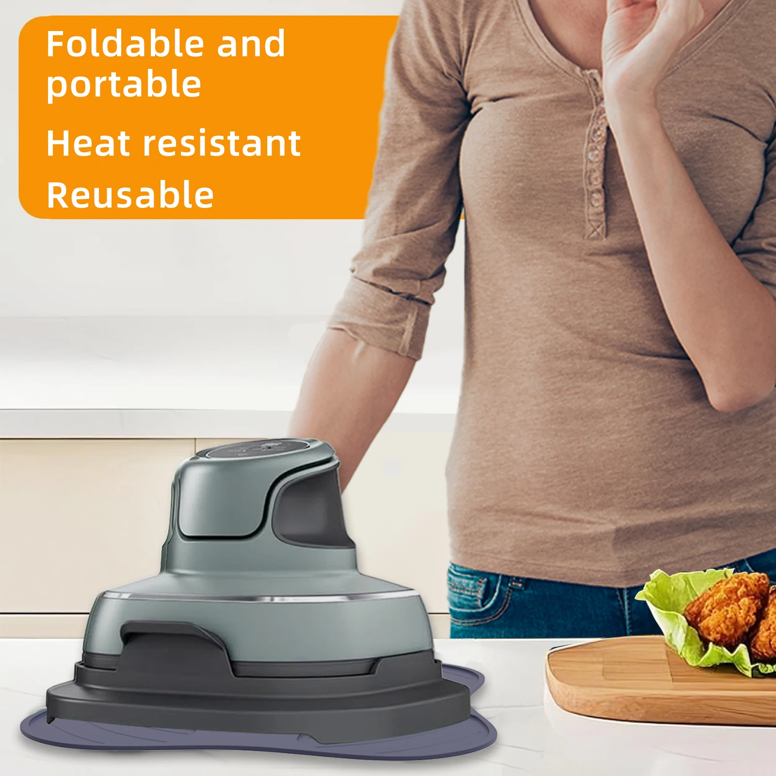 Heat-Resistant Silicone Gasket, Suitable for Ninja Crispi Air Fryer Tray, Coffee Machine, Non-Slip Food-Grade Silicone Gasket