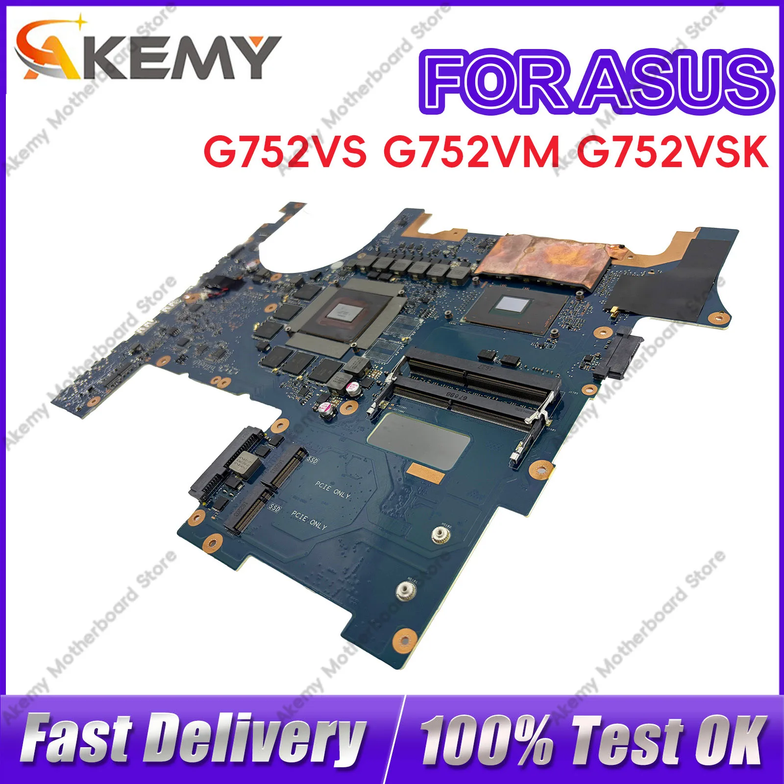 

G752VS Laptop Motherboard For ASUS ROG GL752VW G752VS G752VSK GL752VL G752V Notebook Mainboard With I5 I7 CPU 100% tests OK stk