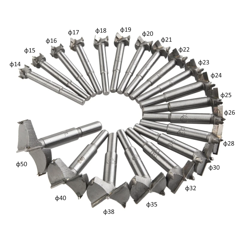 

20pcs/set 14-50mm Forstner Drill Bits Woodworking Self Centering Hole Cutter Tools Dropship