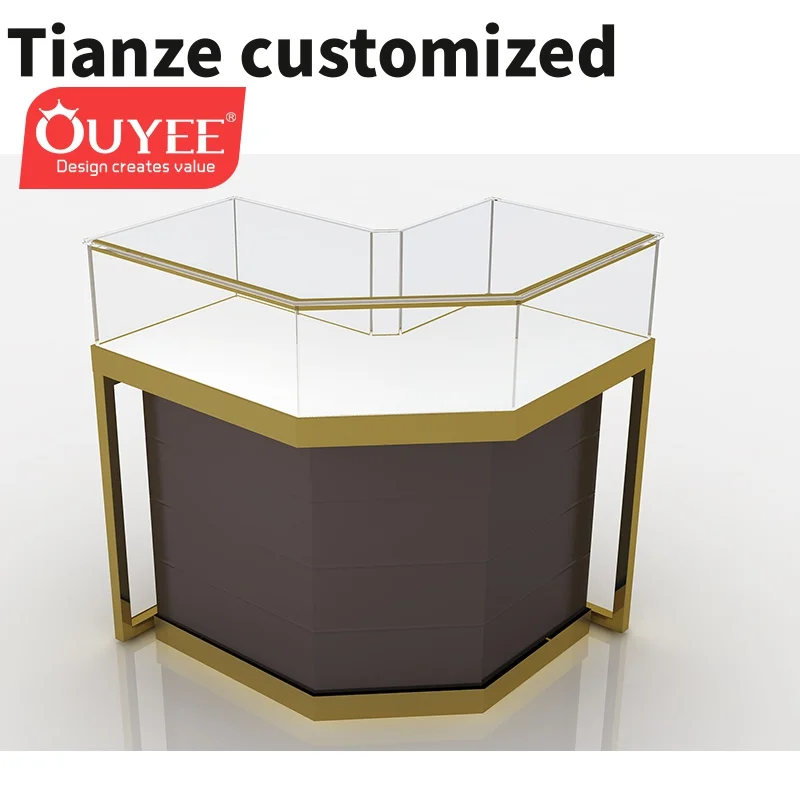 Customized-modern store silver jewellery showcase retail jewelry vitrine display used jewelry display cases