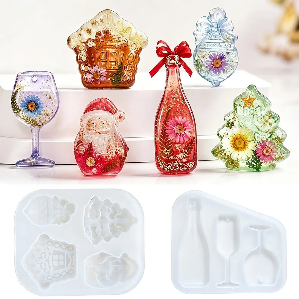 DIY Christmas Mini Mold Multi-purpose Easy Release Xmas Ornament Mold Heat-resistant Non-stick Cake Biscuits Cookie Mold