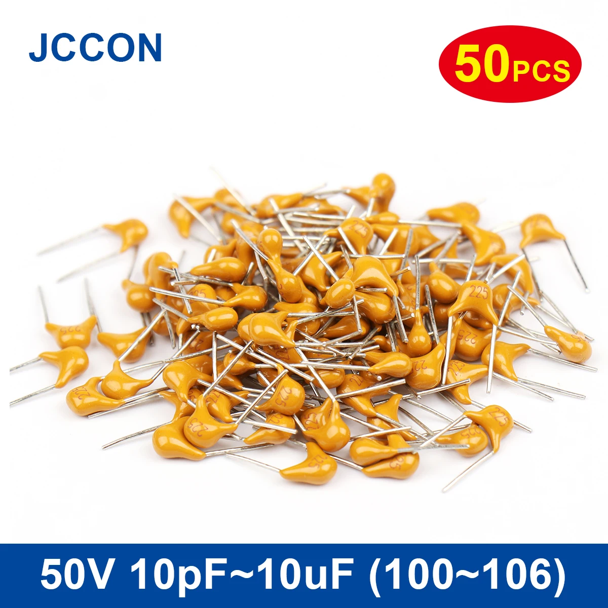 50Pcs 50V 10pF~10uF (100~106) Monolithic Ceramic Capacitor 10PF 20PF 22PF 100PF 470PF 4.7NF 1NF 2.2NF 3.3NF 47NF 330NF 10UF ±10%