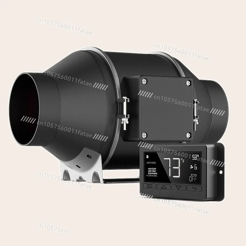 4/6/8 Inch Duct Fan with Temperature Humidity Controller Hydroponic Exhaust Ventilation Inline Booster Fan