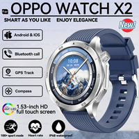 2025 New For OPPO Watch X2 High-End Business Smart Watch Men GPS Track Compass Sports Fitness Waterproof Bluetooth Call Bracelet