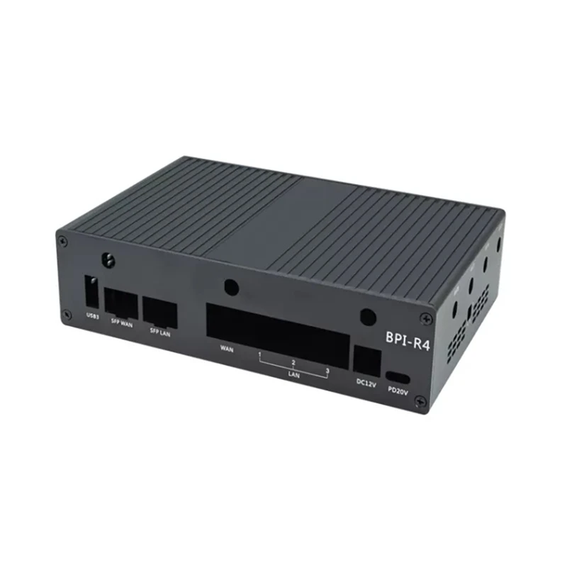 New For Banana Pi BPI-R4 Aluminum Case With Fan 12V 5A DC Power Supply For BPI R4 Development Board Accessories