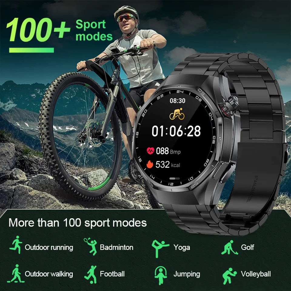 جديد رقيقة جدا GT 6 Pro ساعة ذكية الرجال HD AMOLED 100 + الرياضة مراقبة الصحة بلوتوث دعوة IP68 مقاوم للماء لتحديد المواقع المسار ساعة ذكية