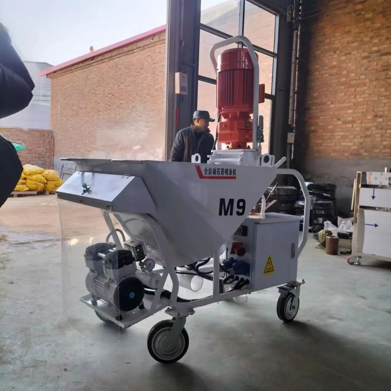 Automatic Gypsum Putty Plastering Machine, Wall Mortar Spraying Construction Machine