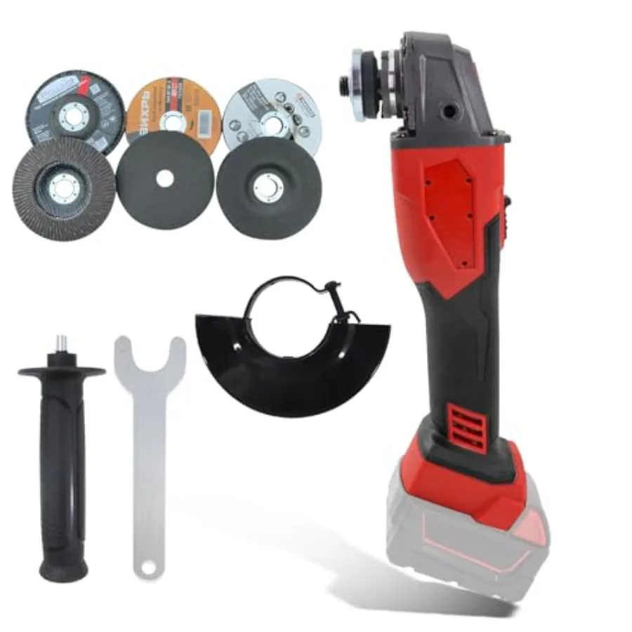 

Brushless Cordless Angle Grinder for Milw-aukee 18V Battery 125mm 12000RPM Tool with M14 to 5/8"-11 Adapter Ideal for Cutting G