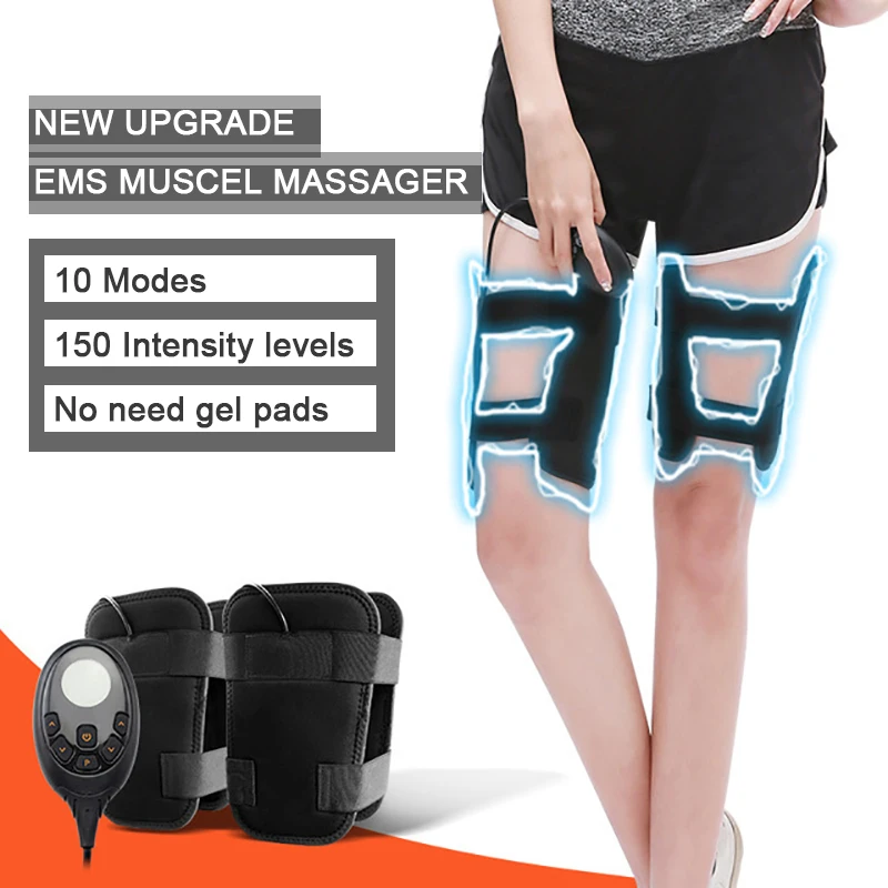 EMS Muscle Stimulator Massage Thigh Shaper Bands Leg Massager Machine Slimming Foot Massage Machine Lose Weight Bodybuilding