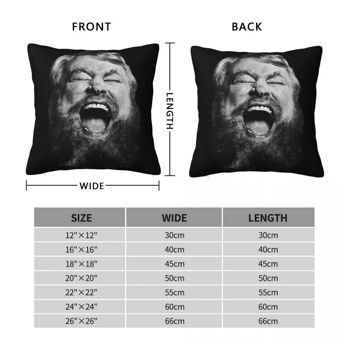 Brian Blessed Actor Pillowcase Polyester Linen Velvet Printed Zip Decorative Home Cushion Cover